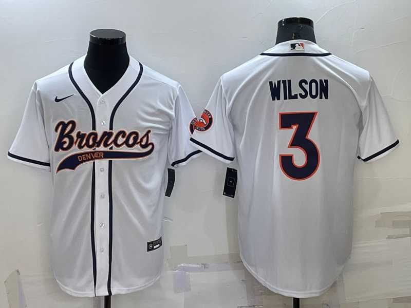 Men's Denver Broncos #3 Russell Wilson White Stitched Cool Base Nike Baseball Jersey,We sell and wholesale Men's Denver Broncos #3 Russell Wilson White Stitched Cool Base Nike Baseball Jersey on line form chian!